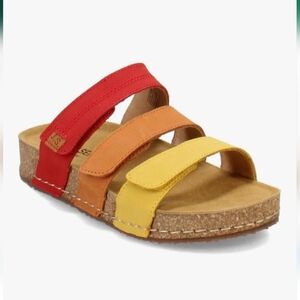 JOSEF SEIBEL HANNAH 03 SANDALS WITH MULTI-COLOR STRAPS. SIZE EU 41= US 10-10.5.
